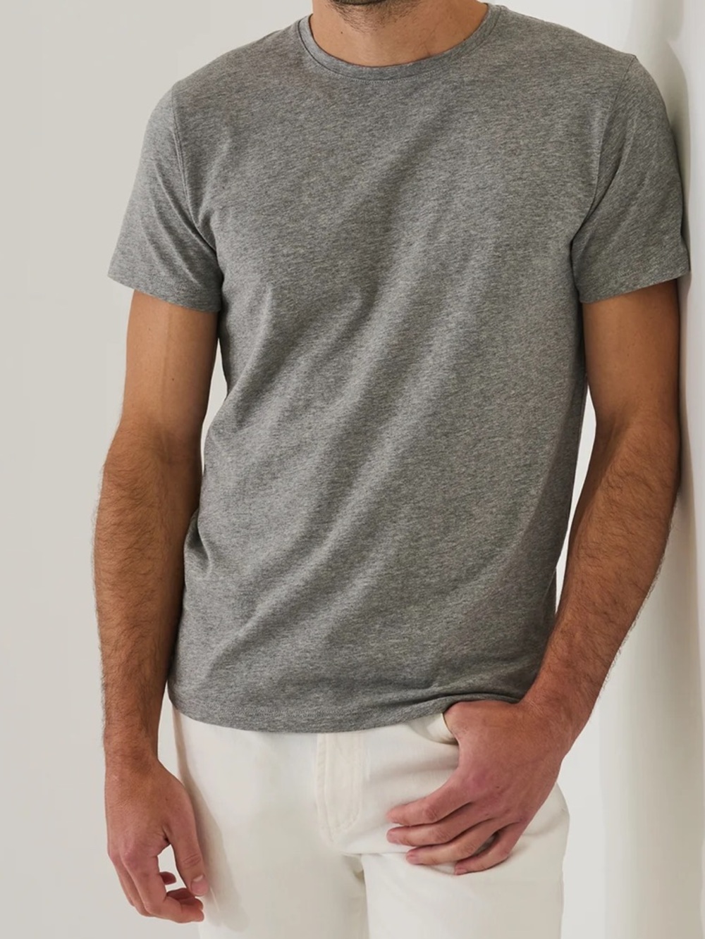 Patrick Assaraf Grey Pima Cotton T-Shirt | Men’s XL | Luxury Basic Tee